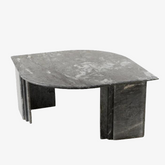 Vintage Grey Marble Leaf Shape Coffee Table Living Room Stone Furniture